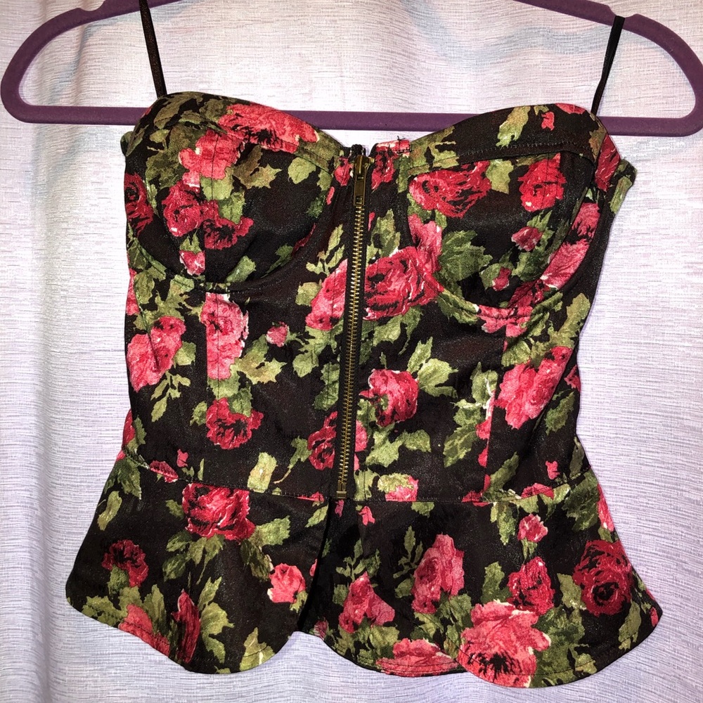 Silky Rose Peplum Top